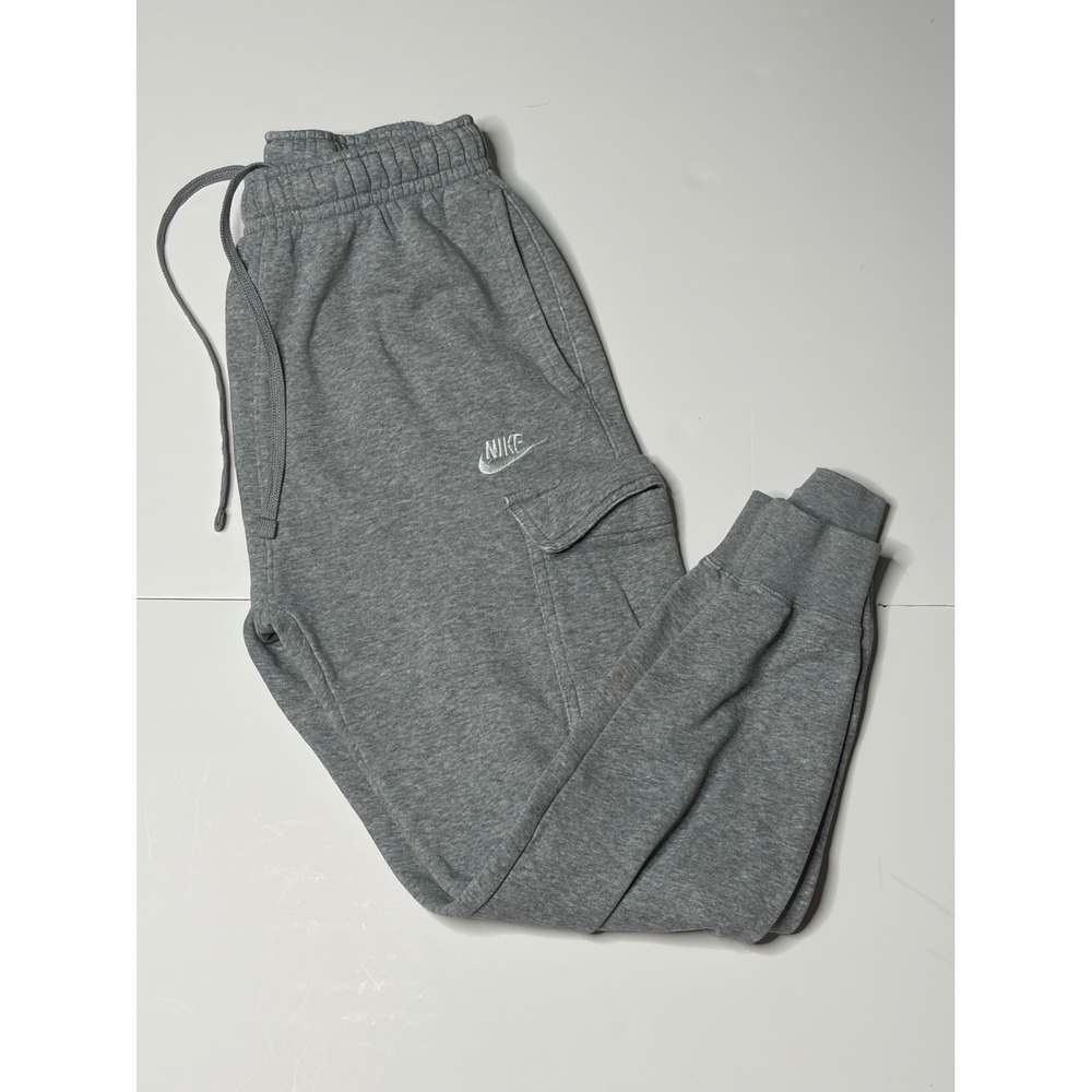 Nike Sportswear Essential Women Fleece Cargo Pants Grey Joggers XS T2